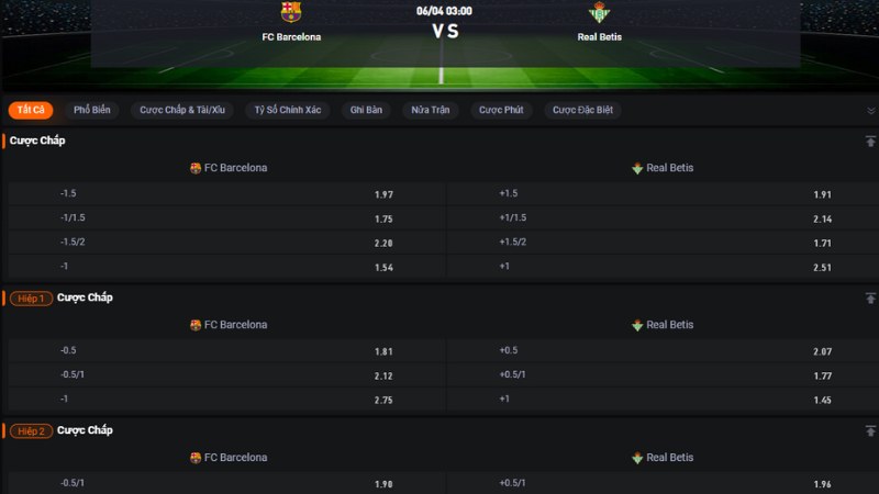 Barcelona vs Betis