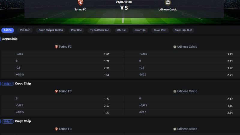 Torino vs Udinese