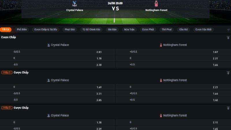 Crystal Palace vs Nottingham